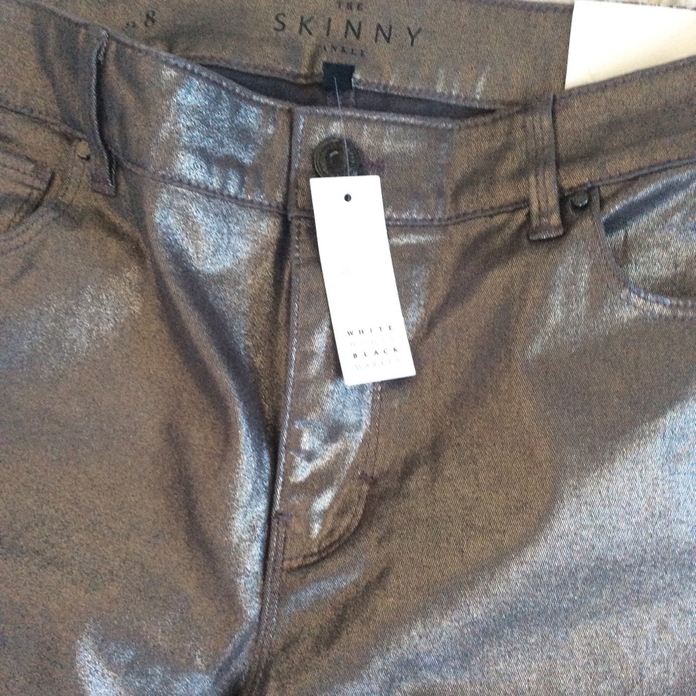 NWOT Metallic Skinny Jeans - Picture 6 of 9